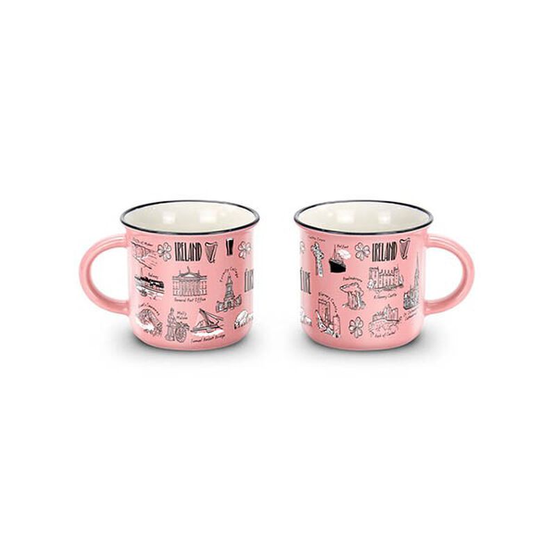 Coffee Mug with Ireland Design Pink